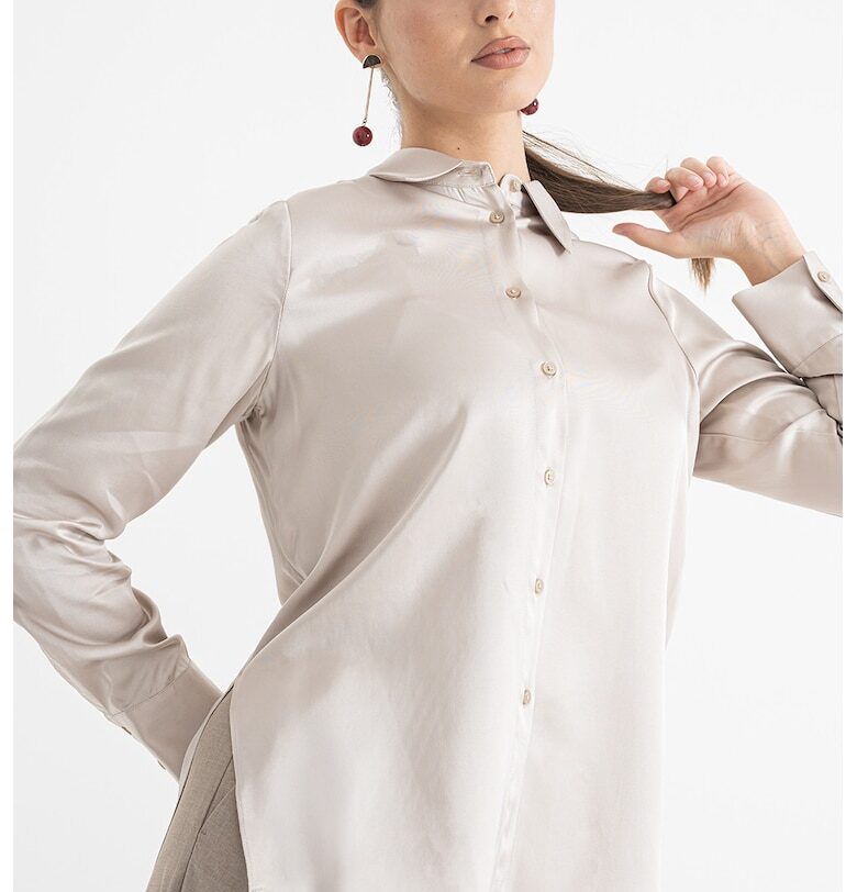 Риза с копчета - Сиво-кафяв Stefanel