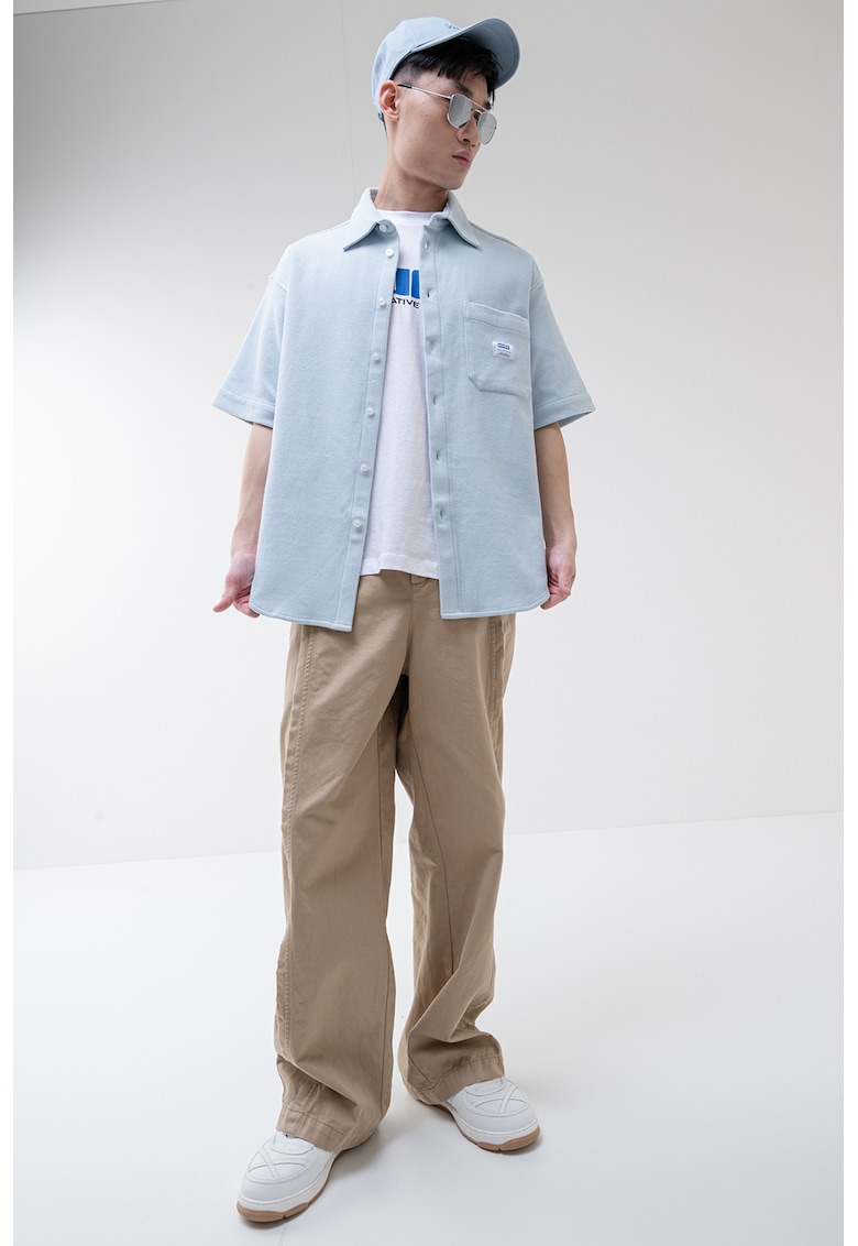 Риза с копчета и джоб на гърдите - Небесносин HUGO