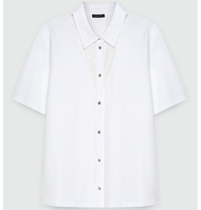 Риза с къси ръкави - Бял Fiorella Rubino