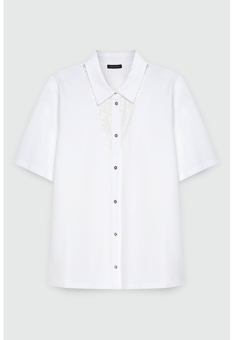 Риза с къси ръкави - Бял Fiorella Rubino