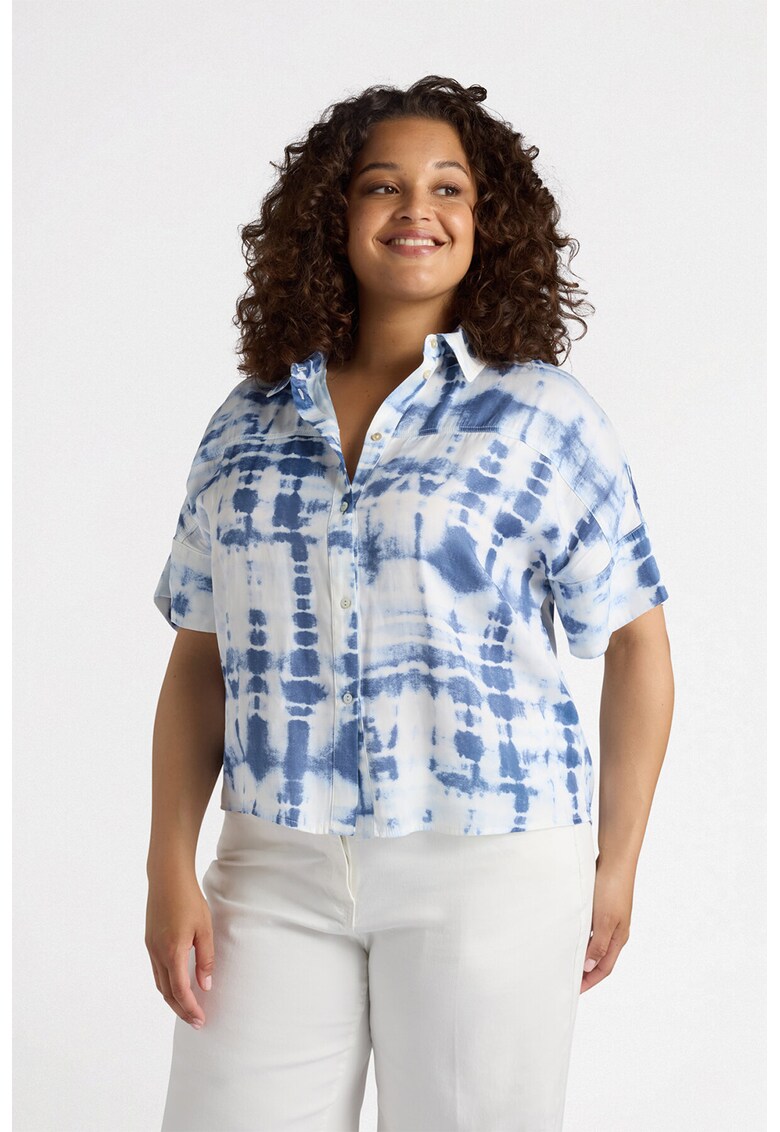 Риза с къси ръкави - Бял/Лавандула Fiorella Rubino