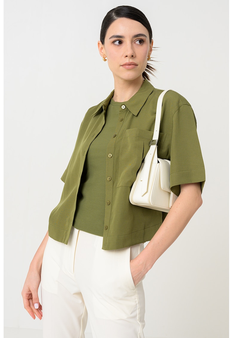 Риза с къси ръкави - Папратово зелено Stefanel