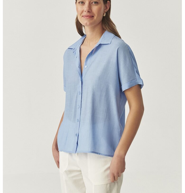 Риза с къси ръкави - Пастелносин Tatuum