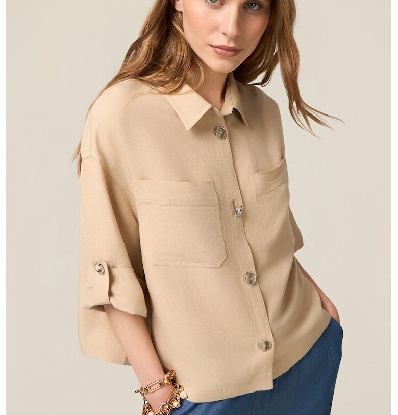 Риза с лен - Бежов Oltre