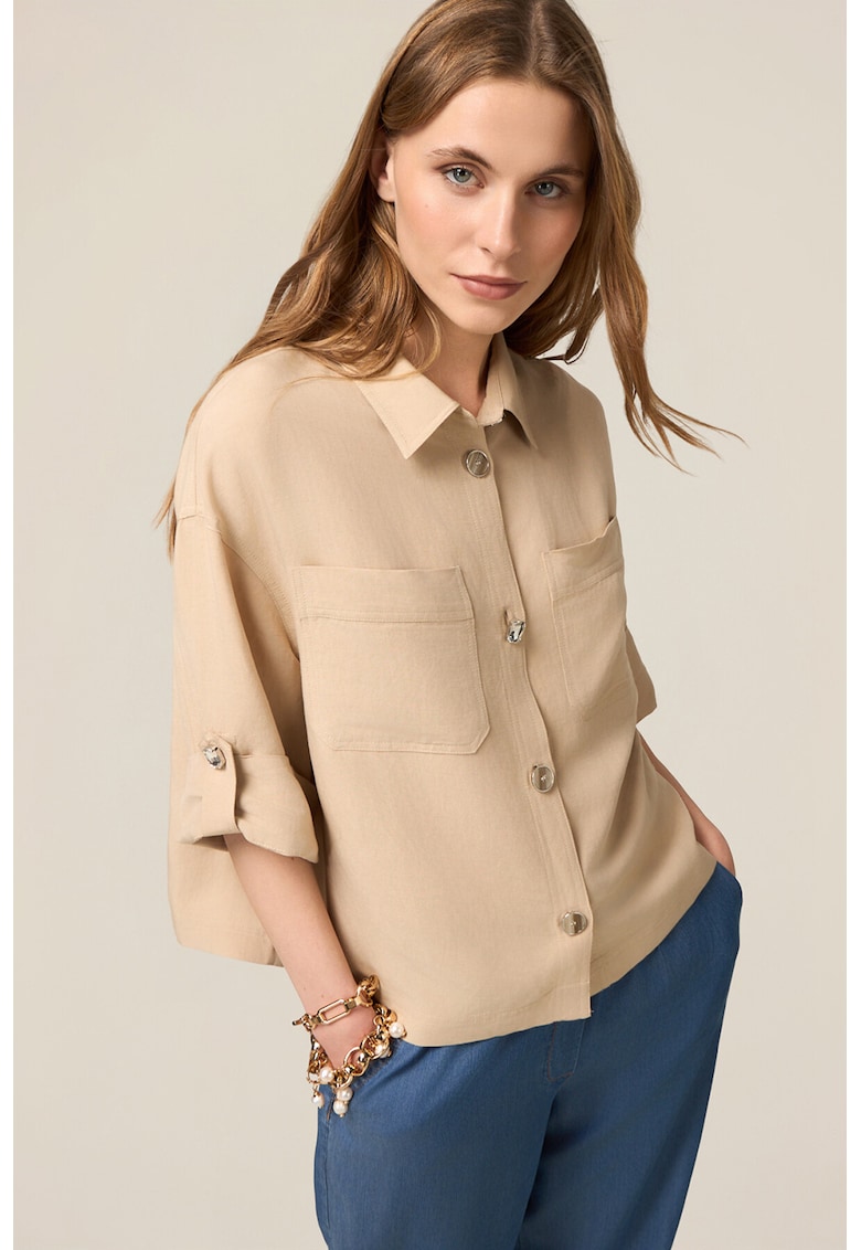 Риза с лен - Бежов Oltre