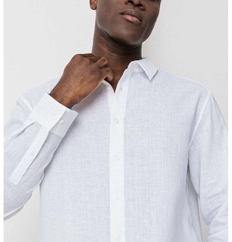 Риза с лен - Бял CALVIN KLEIN