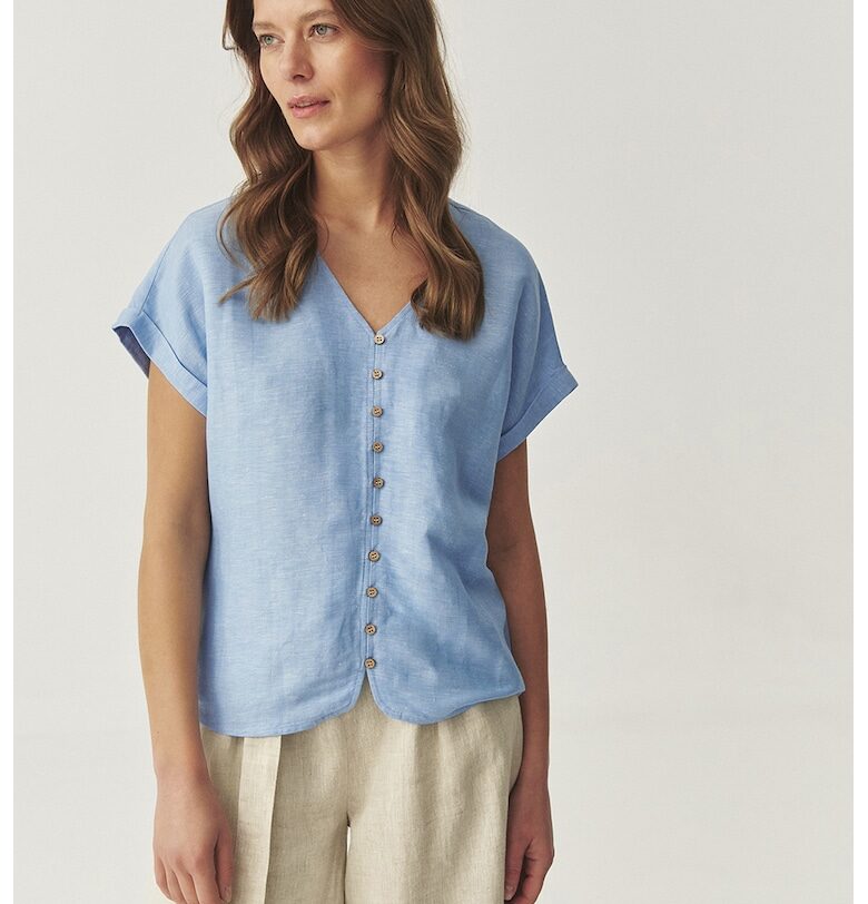 Риза с лен - Пастелносин Tatuum