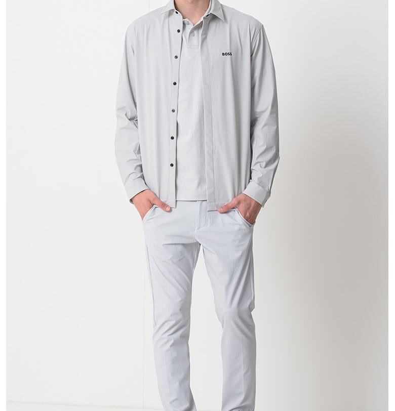 Риза с лого - Ледено синьо BOSS