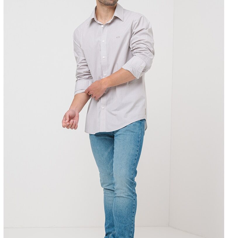 Риза с лого - Светло сив ARMANI EXCHANGE