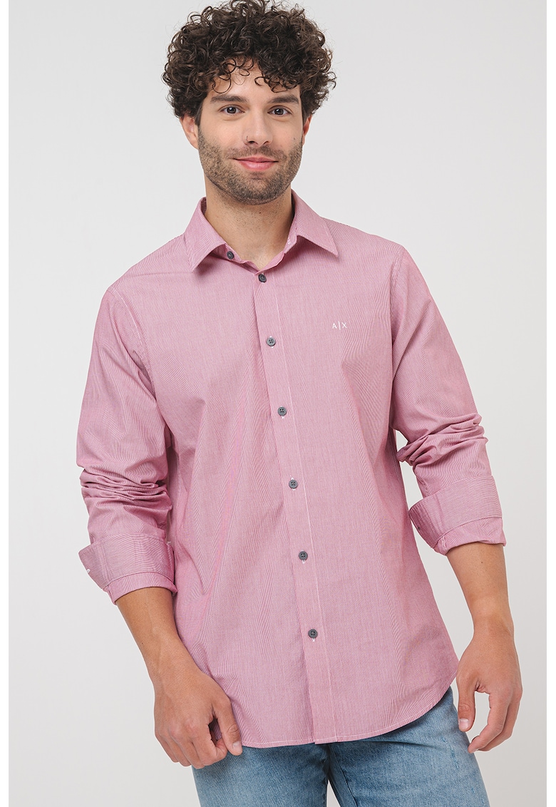 Риза с лого - Червен/Бял ARMANI EXCHANGE