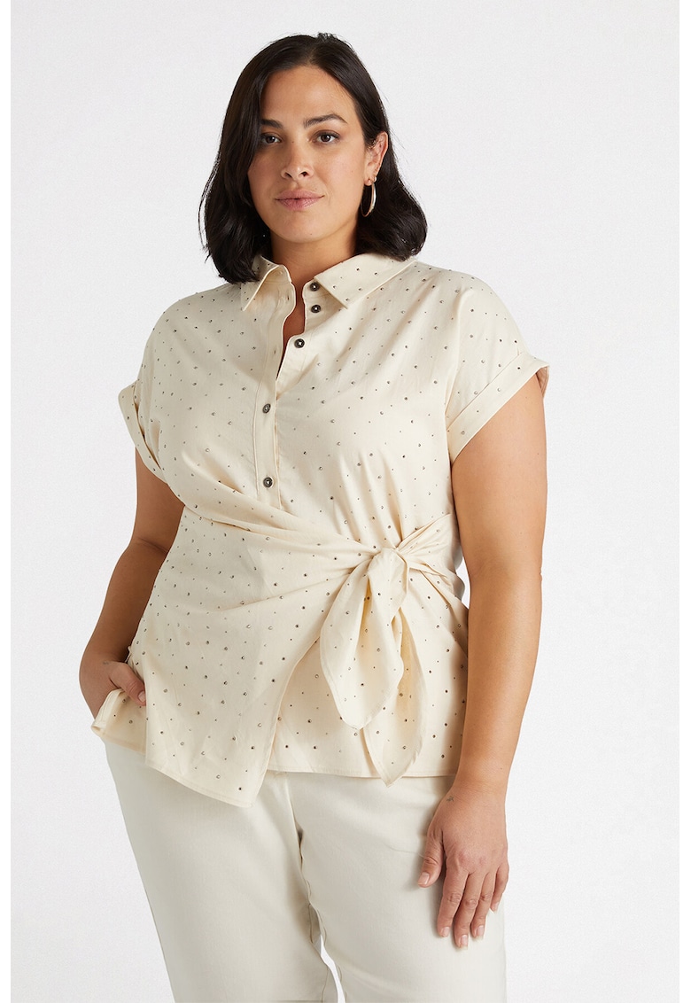 Риза с метални елементи - Черен/Бежов Fiorella Rubino