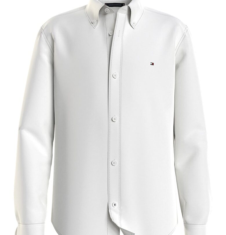 Риза с остра яка - Мръснобял Tommy Hilfiger