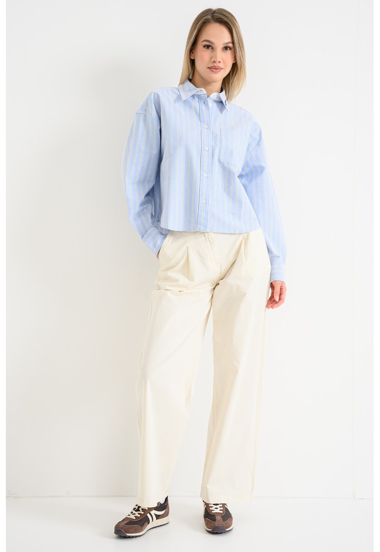 Риза с паднали ръкави - Бял/Черен/Лавандула Tommy Jeans