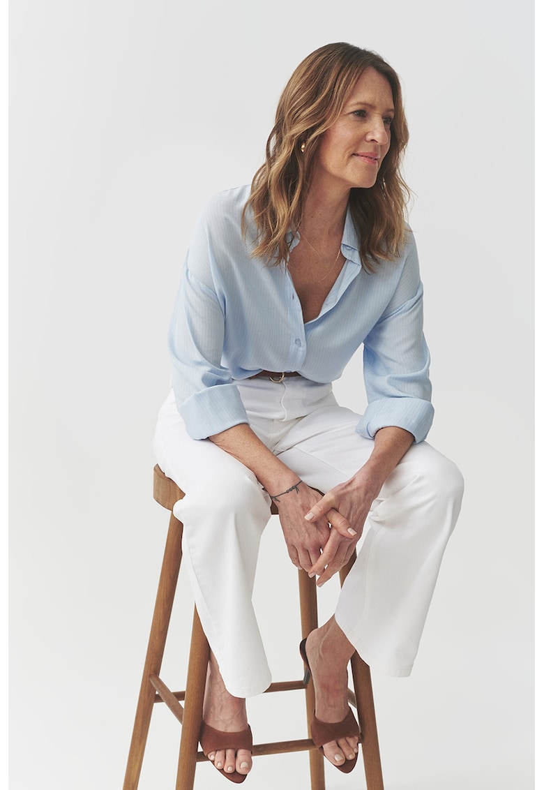 Риза с паднали ръкави - Пастелносин Tatuum