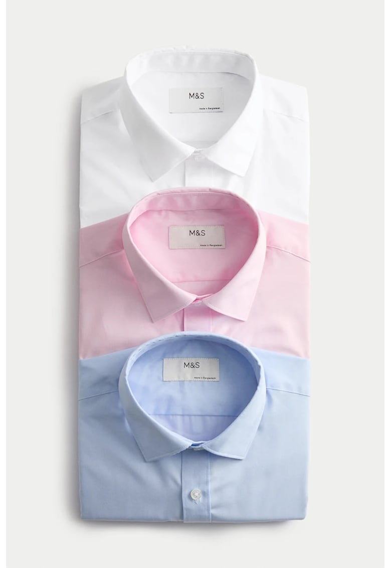 Риза с памук - 23броя - Бял/Розово/Син Marks Spencer