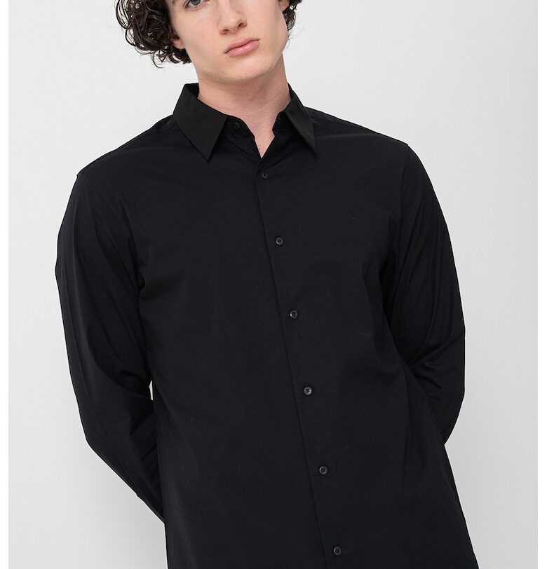 Риза с памук - Черен CALVIN KLEIN