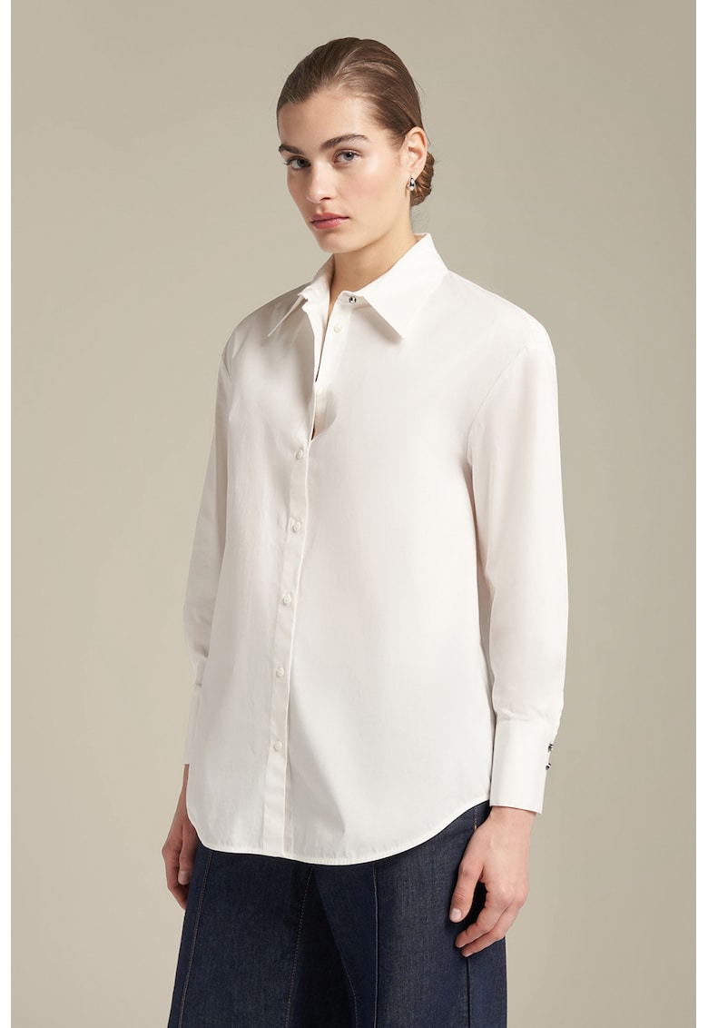 Риза с памук с паднали ръкави - Мръснобял ELENA MIRO