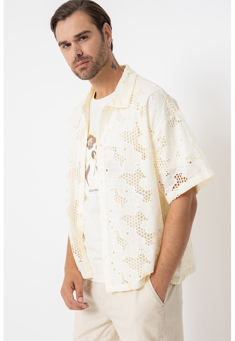 Риза с перфорации - Бледожълт Jack Jones