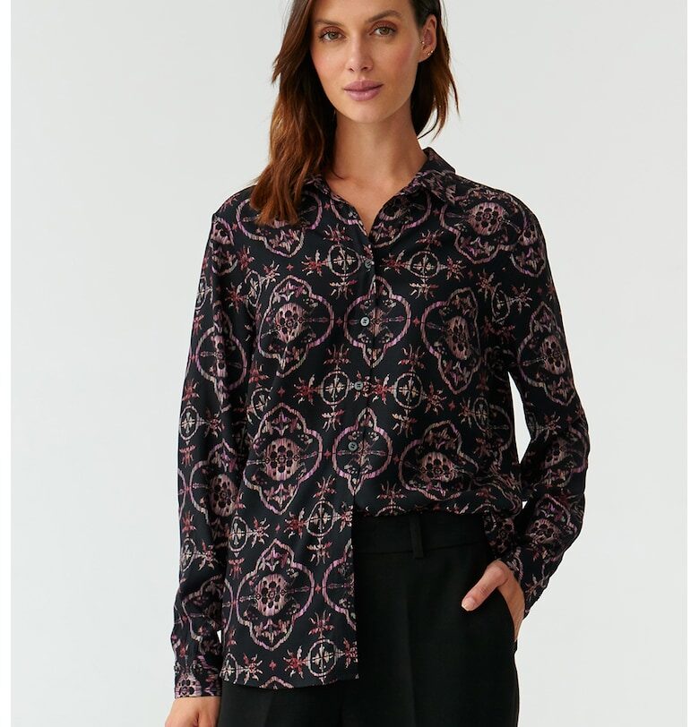 Риза с принт и дълги ръкави - Червен/Черен Tatuum