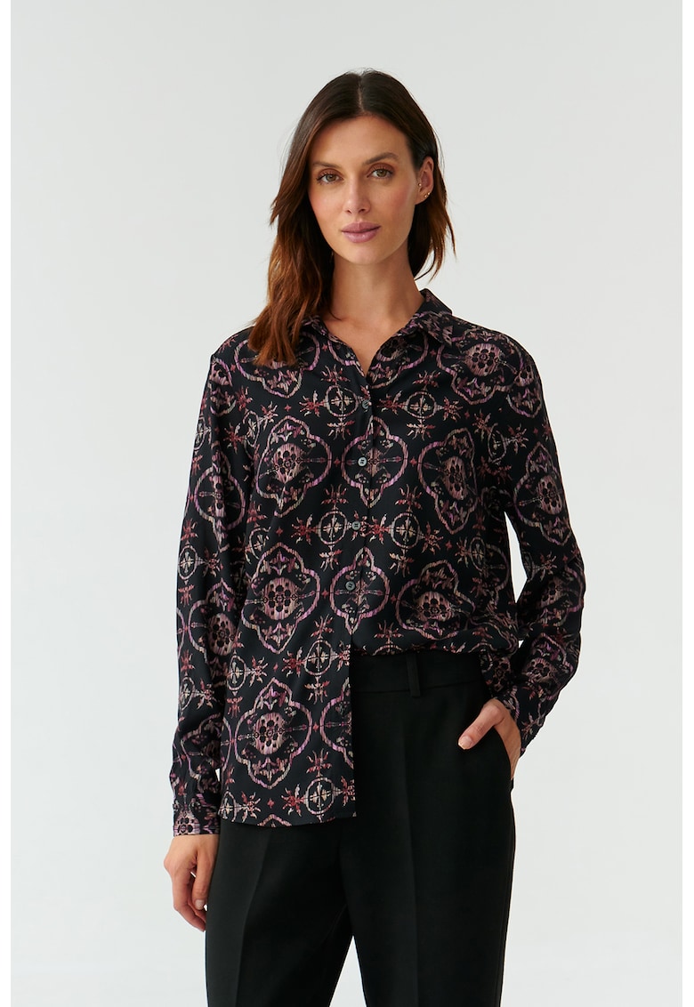 Риза с принт и дълги ръкави - Червен/Черен Tatuum