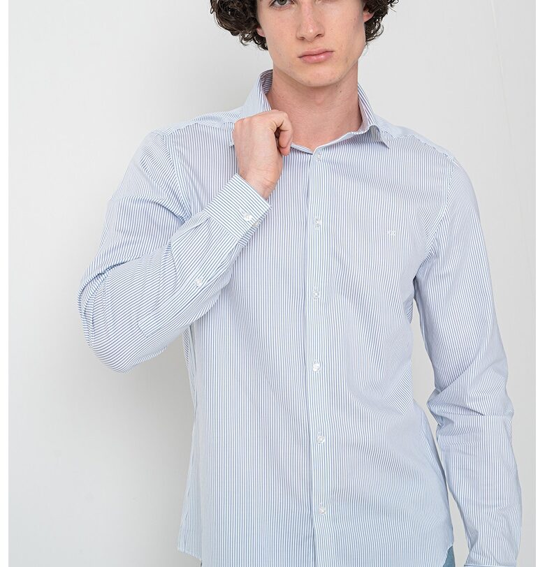 Риза с райе - Бял/Прашно синьо CALVIN KLEIN