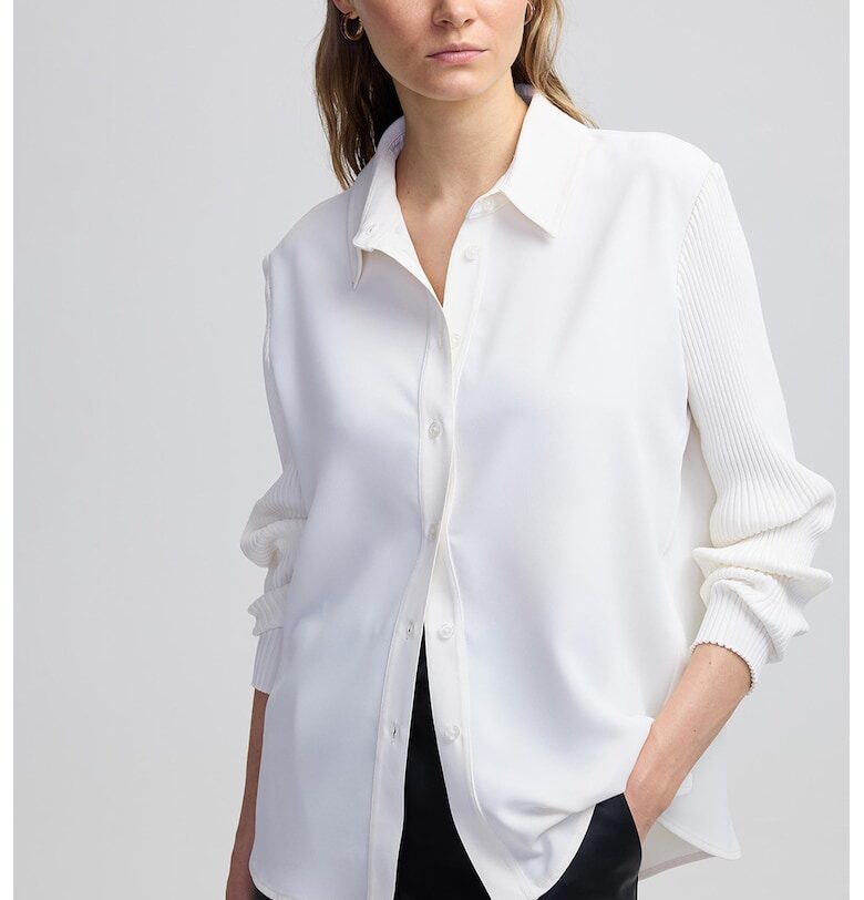 Риза с рипсени ръкави - Мръснобял Ipekyol