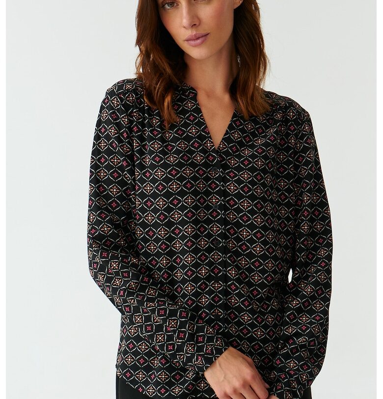 Риза с фигурална шарка - Черен/Виолетов Tatuum