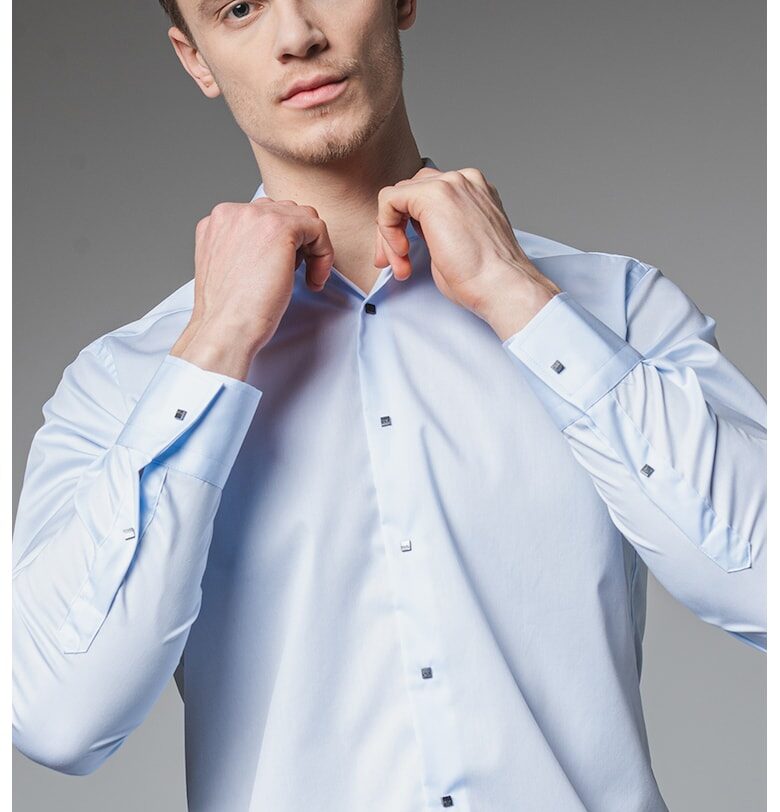 Риза с яка - Ледено синьо Karl Lagerfeld