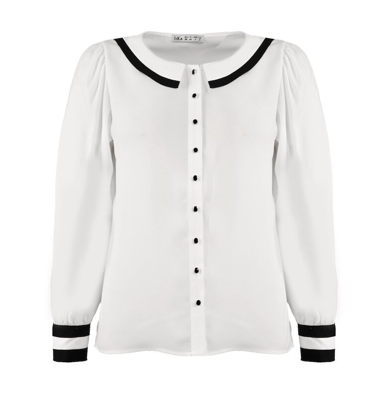 Риза с яка тип Питър Пан" и контрастни детайли" DiKa