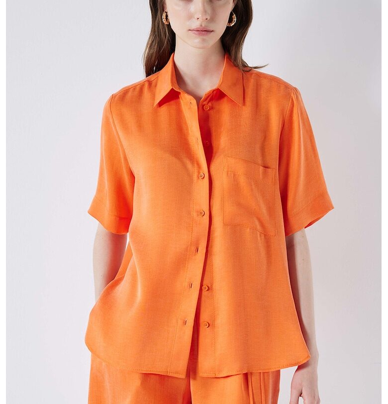 Риза със свободна кройка - Оранжев Ipekyol