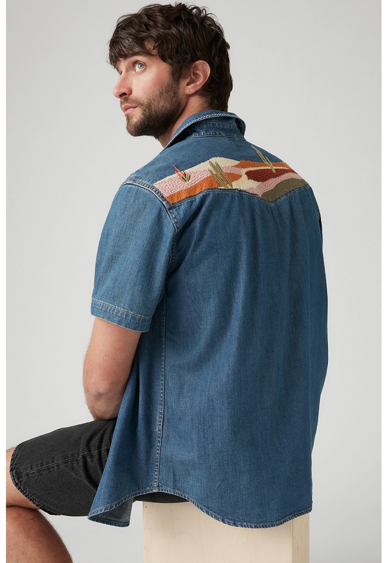 Риза със свободна кройка и къси ръкави - Тъмносин Levis