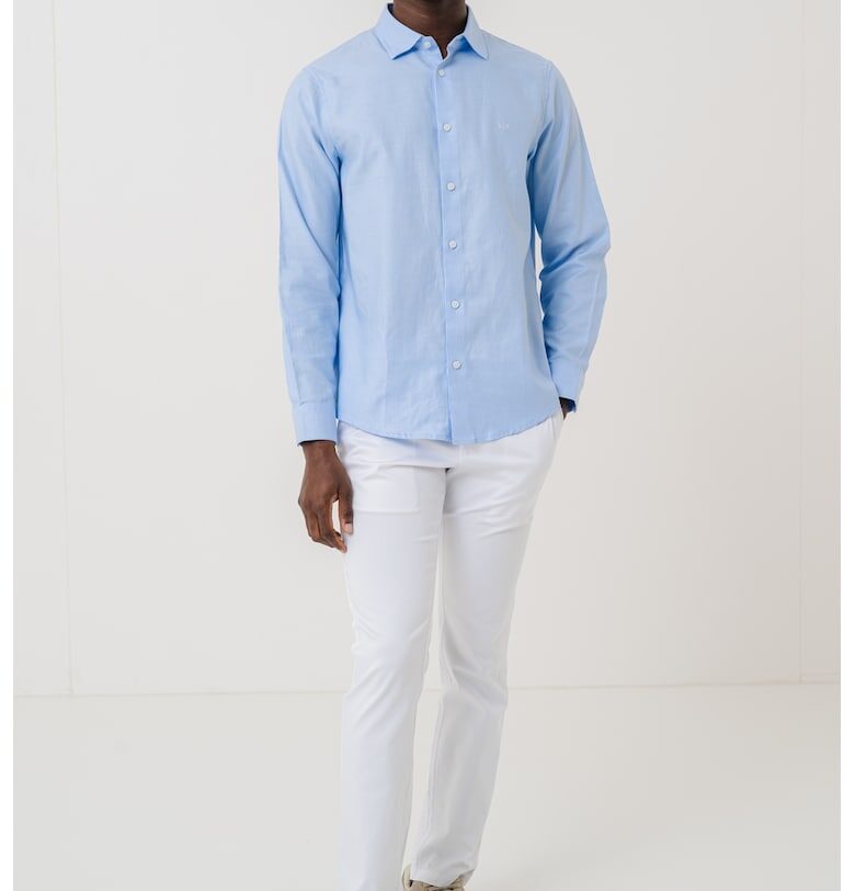 Риза със стандартна кройка - Бял/Лавандула ARMANI EXCHANGE