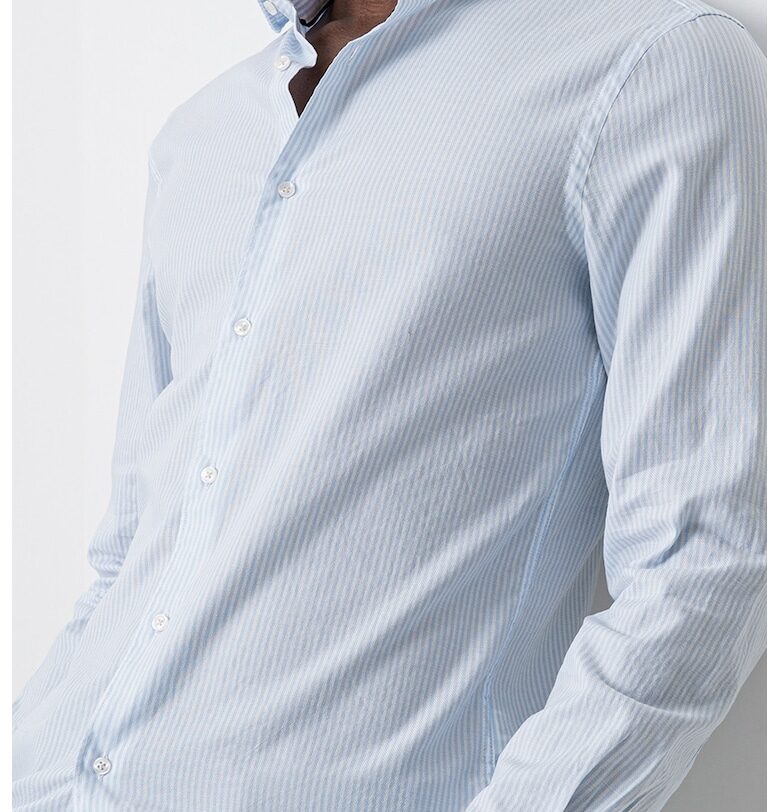 Риза със стандартна кройка - Пастелносин/Бял Tommy Hilfiger