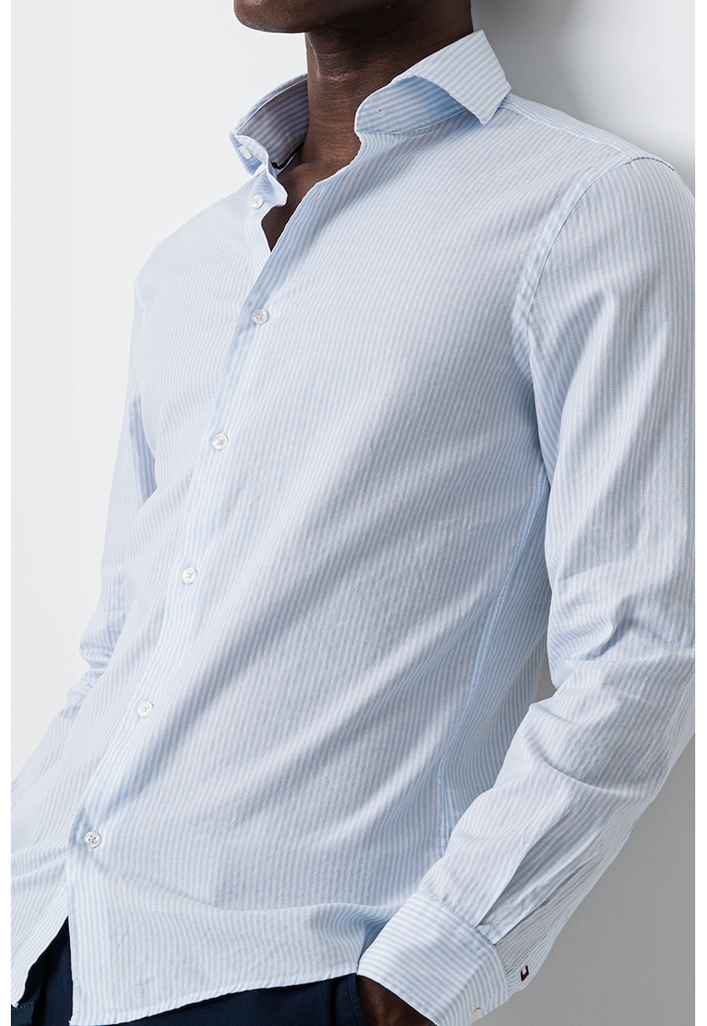 Риза със стандартна кройка - Пастелносин/Бял Tommy Hilfiger