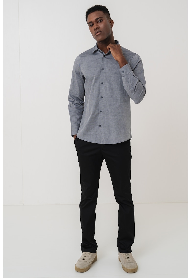 Риза със стандартна кройка - Черен/Светло сив ARMANI EXCHANGE