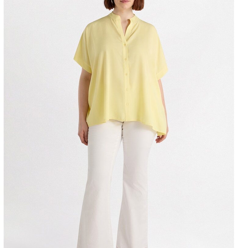 Риза тип туника с къси ръкави - Светло жълто Fiorella Rubino