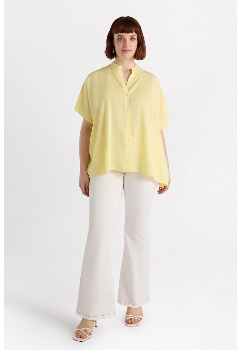 Риза тип туника с къси ръкави - Светло жълто Fiorella Rubino