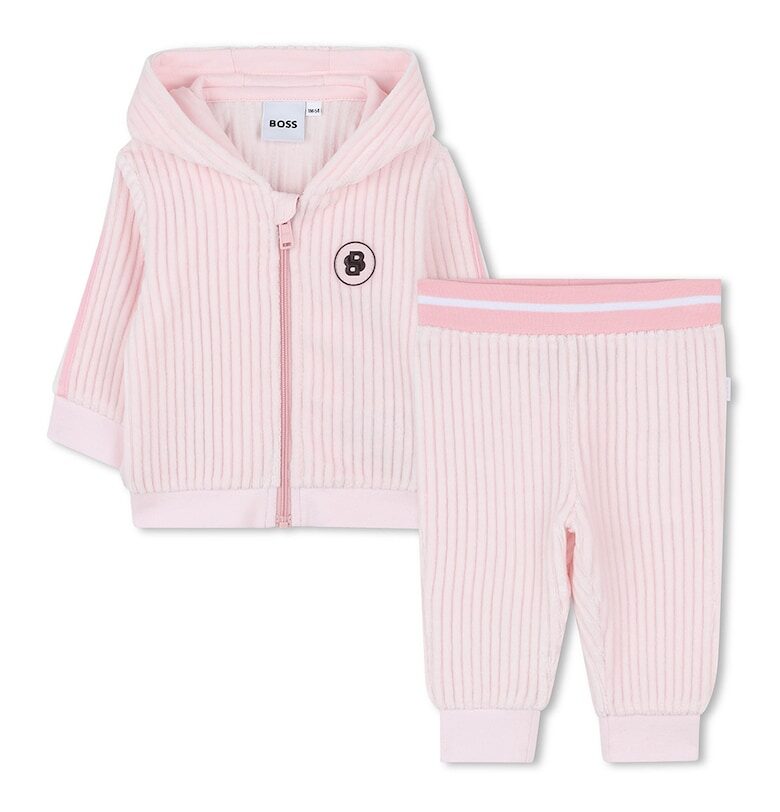 Рипсен спортен екип с цип - Светлорозов BOSS Kidswear