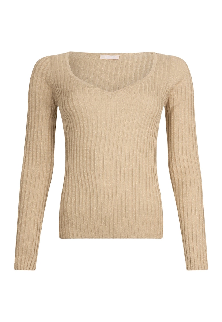 Рипсен шпиц пуловер - Бежов Liu Jo