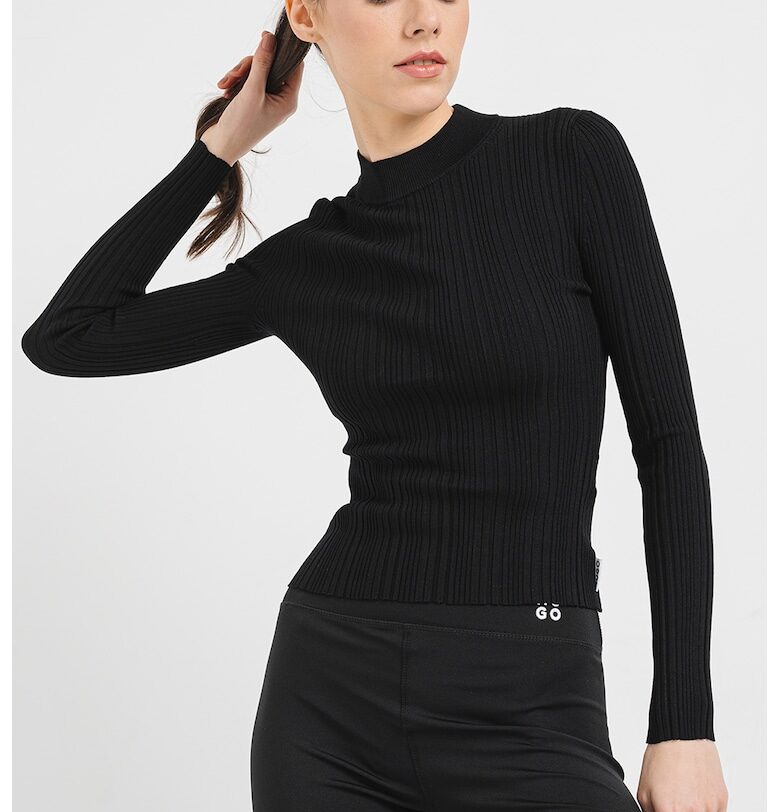 Рипсена блуза - Черен HUGO