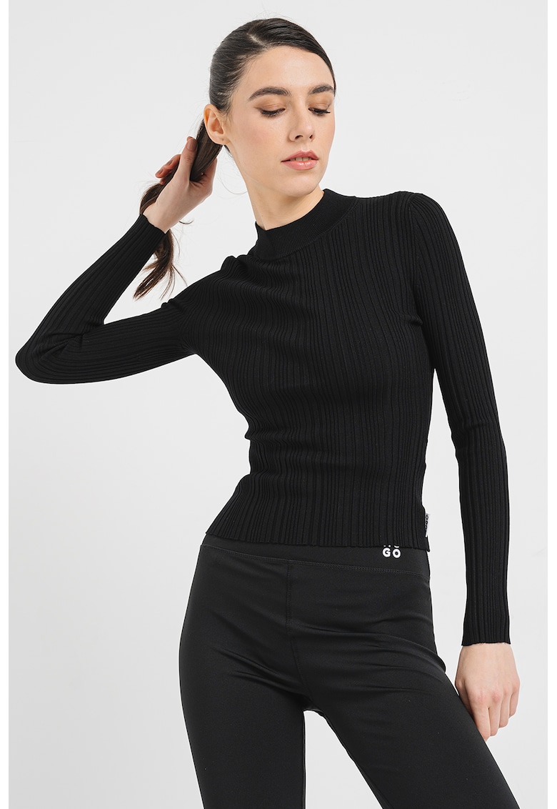 Рипсена блуза - Черен HUGO