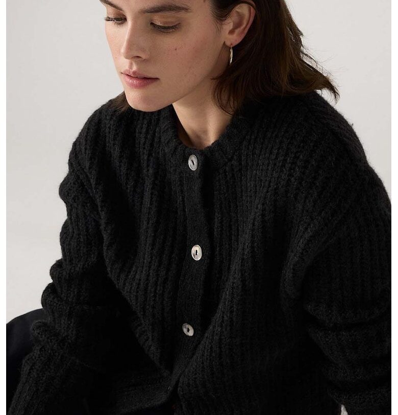 Рипсена жилетка с копчета - Черен Levis