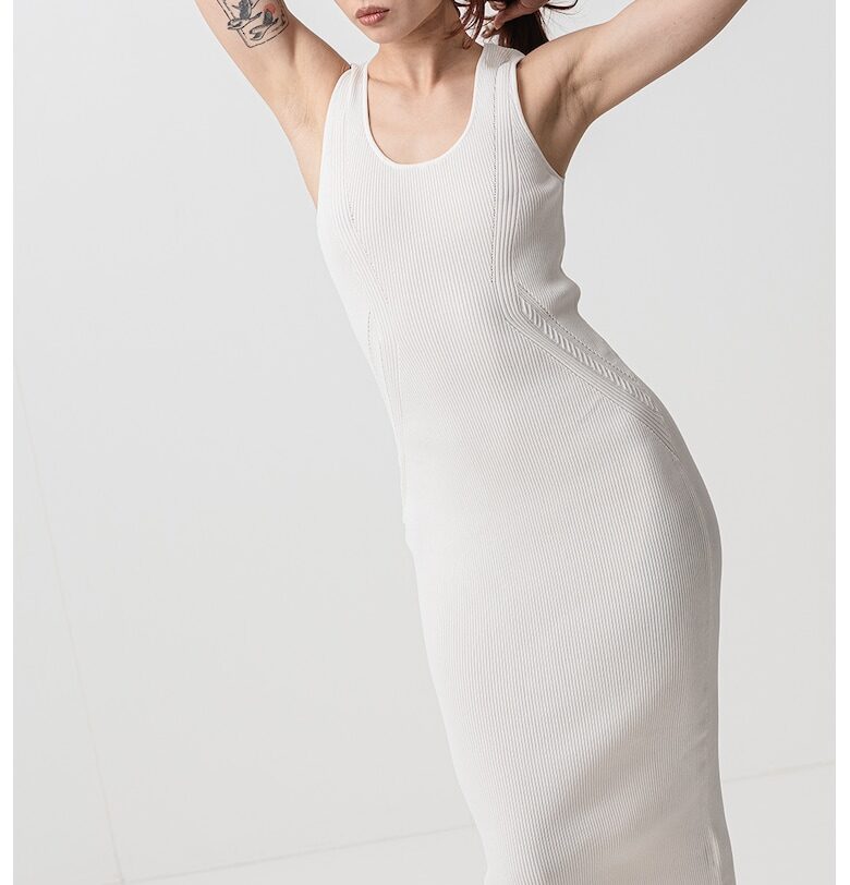 Рипсена рокля - Слонова кост ARMANI EXCHANGE