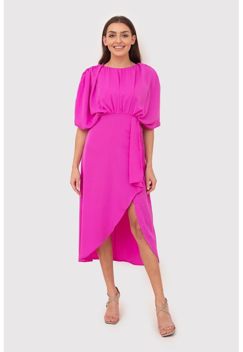 Розова миди рокля DA1506 HOT PINK - Розово Ax Paris