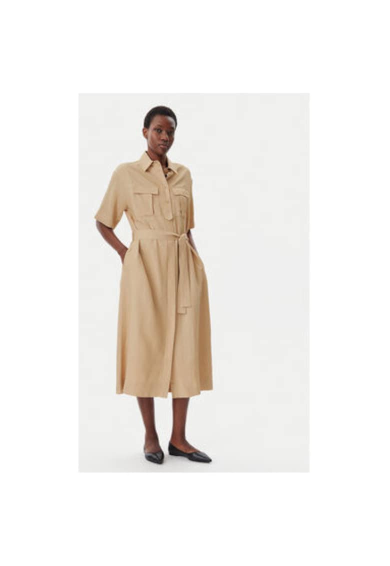 Рокля 305298980 - Вискоза/Лен - Бежов - Бежов KAOS