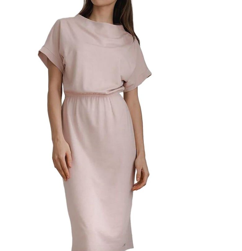 Рокля 590219 - Ленитиф - Вискоза/Полиестер - Розова Lenitif