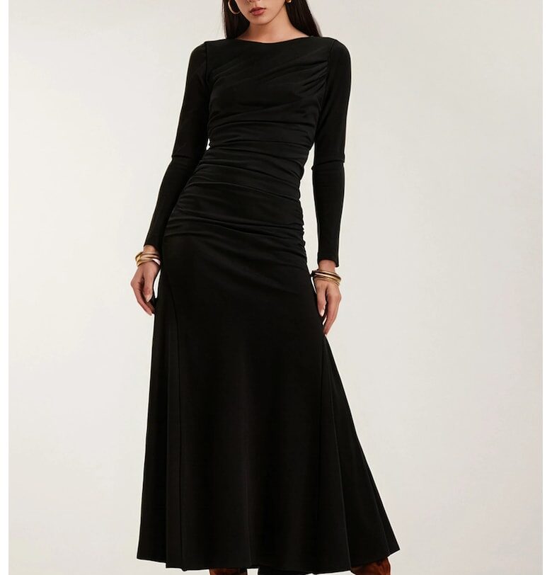 Рокля Agua с дълги ръкави - Черен Alina Cernatescu