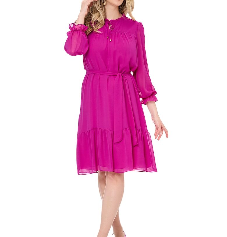 Рокля Amelie с 3/4 ръкави - Фуксия BAROCCA