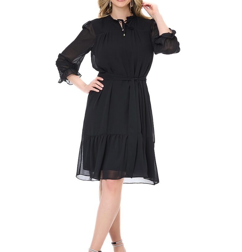 Рокля Amelie с 3/4 ръкави - Черен BAROCCA