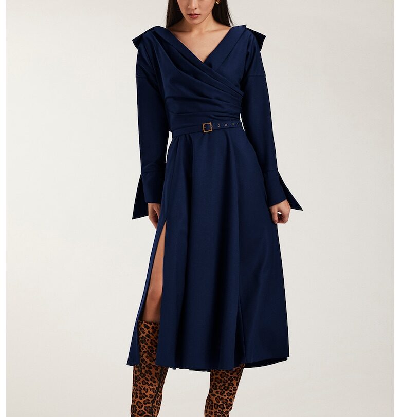 Рокля Asana с цепка - Тъмносин Alina Cernatescu